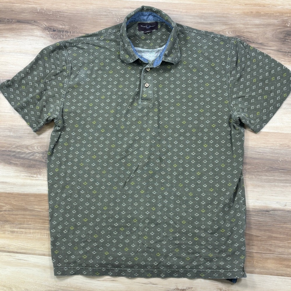 Black Brown 1826 Polo Mens Medium Classic Heritage Cotton Pique Olive Green M